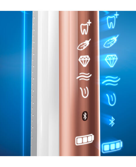 Genius 9000 Electric Toothbrush with 3 Replacement Heads & Smart Travel Case, Rose Gold